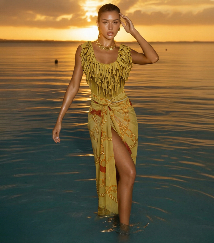 Tassel Shiny Swimsuit Set(s)